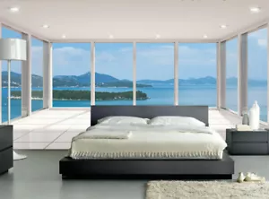 3D Terrace Seascape Self-Adhesive Wall Murals Poster XXL Wallpaper for Bedroom - Picture 1 of 5