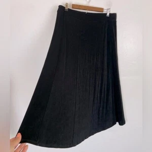 Coldwater Creek Slinky Knit Traveler Pull On Maxi Skirt Size XL Color Black - Picture 1 of 9