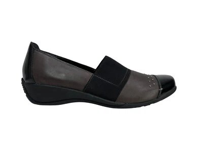 Sapato Slip On Feminino Remonte Luxor Cinza/Preto R9821-40 - Imagem 1 de 4