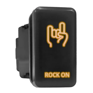 ROCK ON Orange LED Backlit Tall Push Button 1.54"x 0.83" (Fit: Toyota) - Picture 1 of 6