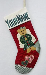 ANGEL TEDDY BEAR. Aunt Joys Personalized Christmas Stockings. - Picture 1 of 4