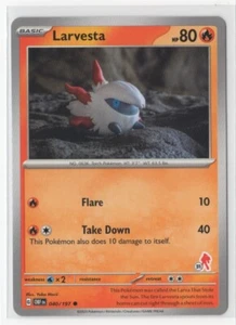 Pokemon Obsidian Flames - 040/197 Larvesta Armarouge Stamp #31 - Picture 1 of 1