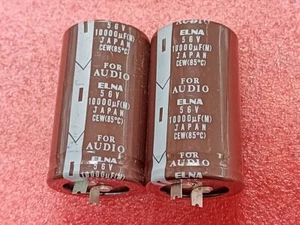 2 pcs ELNA FOR AUDIO 10000uF 56V aluminium electrolytic capacitor Made in Japan - Picture 1 of 4