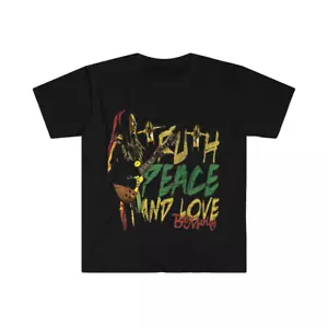 Soft Cotton T-Shirt. Reggae Shirt. Bob Marley. Truth peace and love - Picture 1 of 9