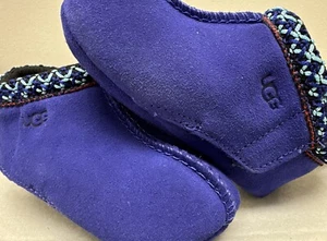 UGG Baby Tasman Beanie moccasins suede leather Slipper/naval blue sz 04/05 *Read - Picture 1 of 6