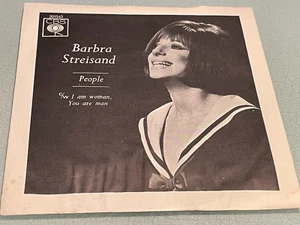 Barbra Streisand - People - I Am Woman, You Are Man - Vinyl Record 7" Single CBS - Picture 1 of 5