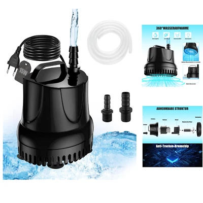 tauchpumpe 800l/h 15w mini wasserpumpe aquarien teich hydrokultur - Bild 1 von 4
