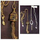 CHICO'S BIRD CAGE PENDANT  STATEMENT GOLDTONE W/ FREE GIFT! Adjustable Lengths