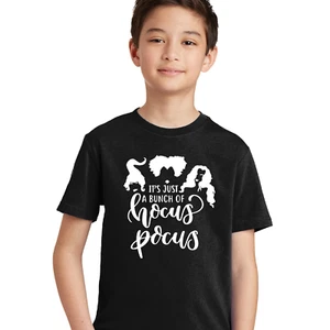 Its Just A Bunch Of Hocus Pocus Halloween Festive Youth Kids Cotton T-Shirt - Picture 1 of 3