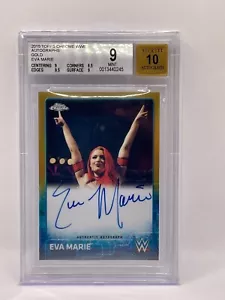 2015 Topps Chrome WWE Eva Marie Autograph Gold Refractor 7/10 - BGS 9 Auto 10 - Picture 1 of 1