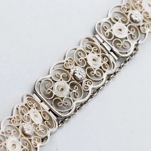 Silber Glieder Armband 18 cm  Filigran 14,49 g - Picture 1 of 8