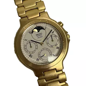 Vintage Seiko Watch SQ 100 Triple Calendar Moon Phase 7F38-6119 #19 FOR PARTS - Picture 1 of 18