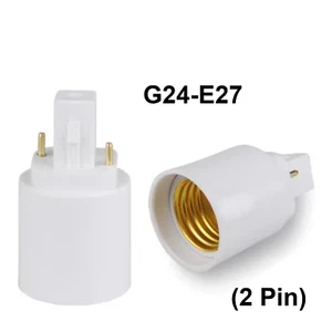 G24 2 Pin To E27 ES Screw Light Bulb Socket Lamp Adaptor Converter Holder Lot - Picture 1 of 9