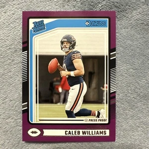 2024 Donruss CALEB WILLIAMS Purple Press Proof Rated Rookie RC #327 Bears - Picture 1 of 10
