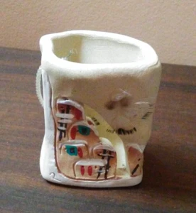 Southwest Pueblo handbemalt 2,25" H Ton Tasche "ARIZONA" Souvenir Ornament - Bild 1 von 6