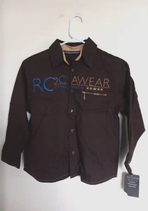 Rocawear Camicia Marrone Bottoni Ragazzo XL 7X NUOVA - Foto 1 di 3