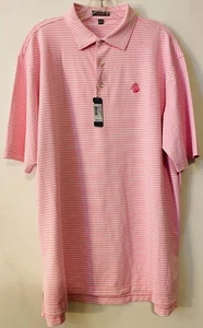 NEW With Tags PETER MILLAR Pink & White Summer Comfort STRIPE POLO GOLF SHIRT XL - Picture 1 of 5