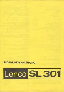 Bedienungsanleitung mit Schaltplan für Lenco SL301 Plattenspieler - Bild 1 von 3