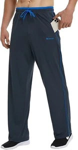 Chándal para hombre Calce Inferior Suelto Dobladillo Abierto Ligero Hombres Pantalones para Correr Secos - Imagen 1 de 19