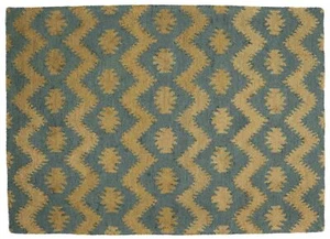 Handgefertigter Wollteppich 160x230 Gold Durchgemustert Handarbeit Handtuft 409 - Picture 1 of 7