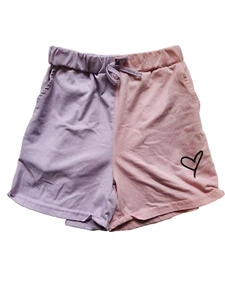 Shein Pink Purple Shorts Ladies Elastic Waist Pockets 9Y - Picture 1 of 4