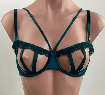 Victoria’s Secret Very Sexy Strappy Underwire Balconet Bra  Green Size 32DD  NWT - Image 1 of 4