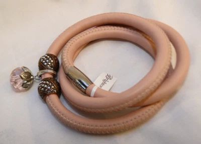 Брайтон Вудсток розовый тройной кожаный браслет 2 Americana бисер и розовый кристалл - Изображение 1 из 4