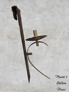 Dekorativer Wandkerzenhalter Messing Metall 47cm hoch 2,2kg - Picture 1 of 7