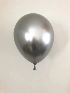 100 Balloons Silver Chrome Shiny Metallic 5” Inches Party Balloons - Picture 1 of 2