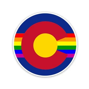 Colorado Pride Flagge LGBTQ 3,5" breiter Aufkleber - enthält zwei Aufkleber - Bild 1 von 1