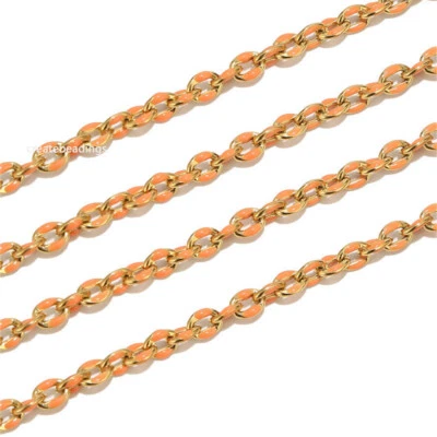 1 метр цепочка для губ из нержавеющей стали с овальной эмалью 5,5 мм для изготовления ювелирных изделий - Изображение 1 из 4