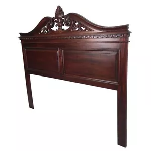 Solid Mahogany Wood Chippendale Bed Head Queen size Antique style - Picture 1 of 11