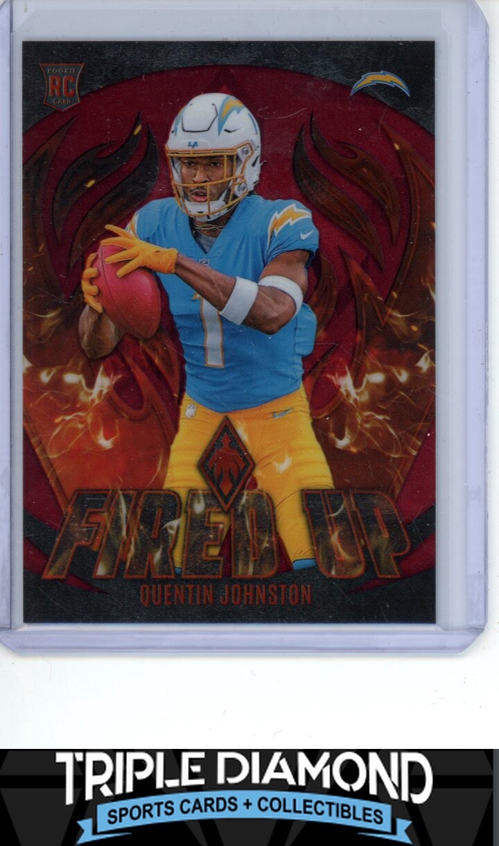 2023 Panini Phoenix Quentin Johnston Fired Up Rookie Red #136/199 G91