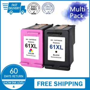 Cartucho de tinta color negro 2 PK 61XL para Deskjet 1000 1050 1055 1510 2540 3000 - Imagen 1 de 5