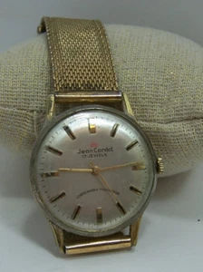 Vintage Men's Jean Cardot Manual Wind Watch for Parts/Repair/Restore/Not Running - Picture 1 of 19