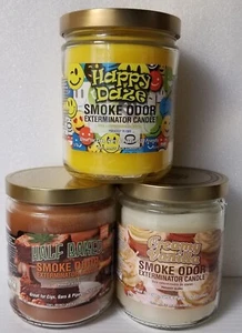 Smoke Odor Exterminator 13 oz Jar Happy Daze, Assortment Set of (3) Candles. - Picture 1 of 5