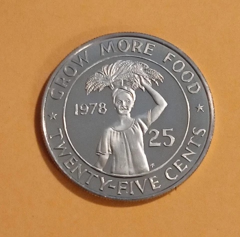 LIBERIA 25 CENTS 1978-FM PROOF  KM# 30 FAO Cover