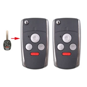 2PCS Remote 4 Button Folding Flip Key Shell Fob fit for Honda Accord Civic Pilot - Imagen 1 de 5