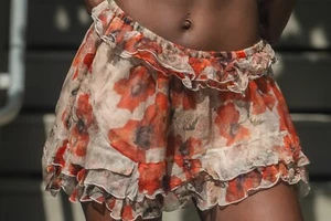 Used Isabel Marant runway silk chiffon floral mini skirt 40 S multicolor - Picture 1 of 5