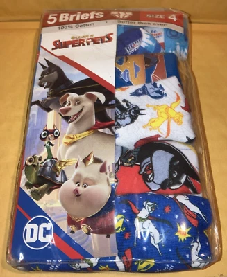 SUPERPETS NIÑOS TALLA 4 ROPA INTERIOR 5 CALZONCILLOS 100% ALGODÓN GRÁFICOS COLORIDOS NUEVO Foto 1 de 3