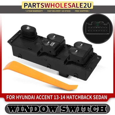 前左驱动器电源窗开关适用于现代口音 2013 - 2014 935701R101 — 第 1/4 张图片