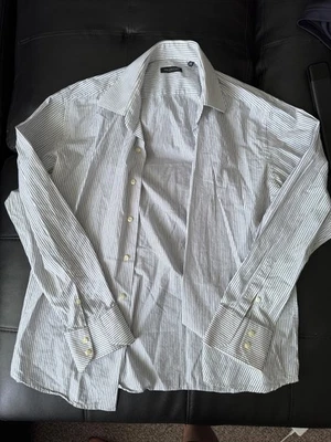 Camisa Valentino para hombre con botones talla 40 - 15 3/4 rayas blancas negras Foto 1 de 3