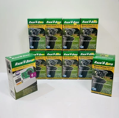 (9) Rain Bird AG-5 Maxi-Paw 3.5in Pop-Up Canned Sprinklers & Auto Timer 6 Valve - Image 1 of 4