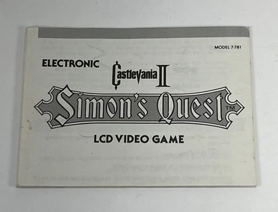 Electronic Castlevania 2 Simons Quest LCD Videojuego Manual Instrucciones Portátil Foto 1 de 3