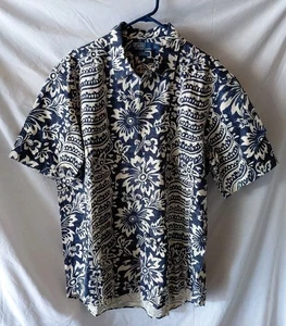 Vintage Polo Ralph Lauren Herren Polynesian Bonnard Hemd Navy/Beige Leinen Baumwolle CURT - Bild 1 von 4