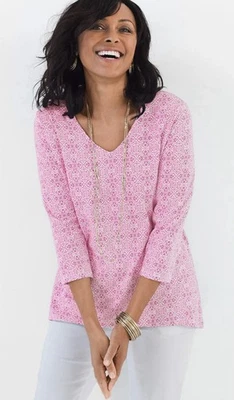 Camiseta para mujer Chico Medallion Tile rosa Ultimate cuello en V talla 3 (16/18) usada en excelente estado Foto 1 de 4