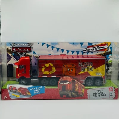 Disney Pixar Cars JERRY RECYCLED BATTERIES HAULER Race O Rama 2009 1:55 Diecast - Image 1 of 3