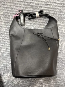 LIKE DREAMS Borsa a secchiello da donna in pelle vegana - NERA nuova con etichette - Foto 1 di 7