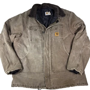 Carhartt Jacket Mens 2XL Tall Workwear Canvas Duck C26CHT Made USA Distressed - Picture 1 of 8