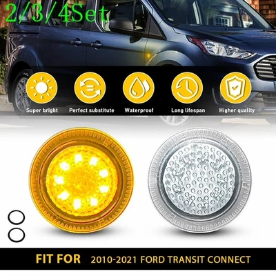Juego de 2/3 luces repetidoras LED ámbar transparente para Ford Transit Connect 10-21 Foto 1 de 4